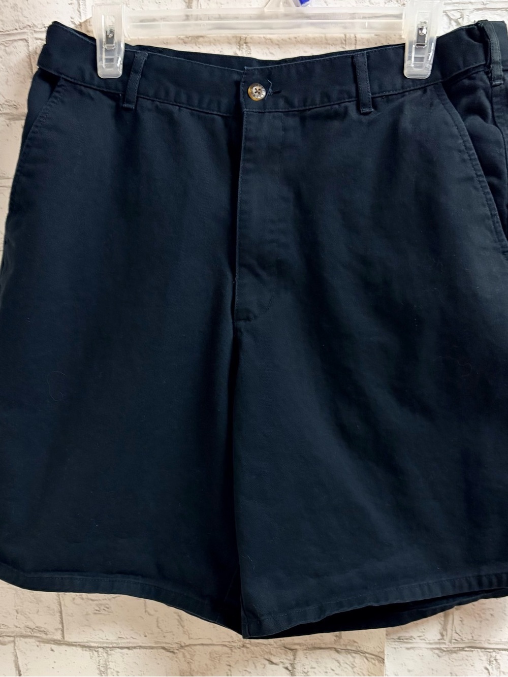 Mens Size 34 Denver Hayes Navy Flat-Front Shorts